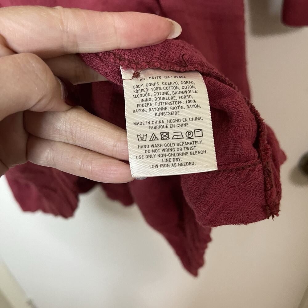 NEW! Anthropologie Holding Horses Maroon Harper long sleeve dress US 4 $148 - Picture 4 of 7